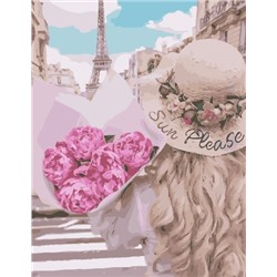 Картина по номерам 40х50 - Цветы и Париж