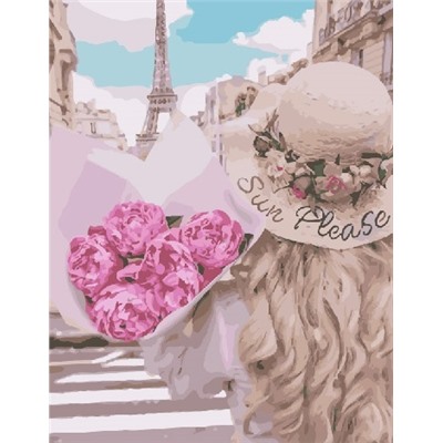 Картина по номерам 40х50 - Цветы и Париж