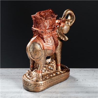 Статуэтка "Слон с седлом" цветной бронза