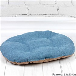 Матрас овальный для собак и кошек "Прованс" цвет голубой, размер 53х43 см