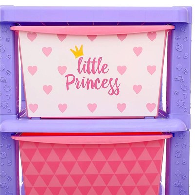Комод детский «Принцесса», 3 секции, цвет фиолетово-розовый