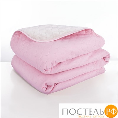 Одеяло - покрывало Sleep iX (иск.мех + одн.ткань) 180x220 Ткань: Розовый, Мех: Молочно-Серый