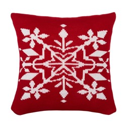 Чехол на подушку вязаный "Этель" Снежный рисунок, 35х35 см, 100% полиэстер