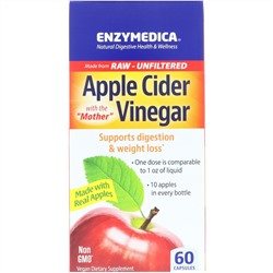 Enzymedica, Яблочный уксус, 60 капсул