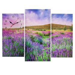 Часы настенные модульные «Цветочное поле», 60 × 80 см