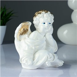 Фигура "Ангел сидя" перламутр 18х14х12см