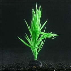 Растение силиконовое аквариумное, светящееся в темноте, 7 х 12,5 см, зелёное