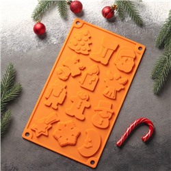 Форма для льда и шоколада «Новый год», 29,3×17,3 см, 12 ячеек, цвет МИКС
