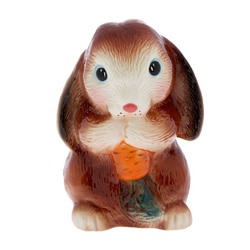Копилка "Кролик с морковкой" глазурь, коричневая, микс
