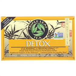Triple Leaf Tea, Detox, 20 чайных пакетиков, 1.16 унций (33 г)