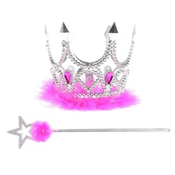 Карнавальный набор "Маленькой принцессы" 2 предмета: жезл, корона на резинке