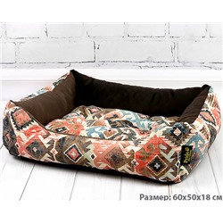Лежак для собак прямоугольный "Этно", размер 60х50х18 см