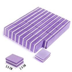 Мини-бафы для маникюра и педикюра фиолетовые 100/180 50 шт/уп DACCORDO