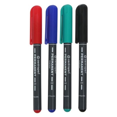 Набор маркеров перманентных, 4 цвета, Centropen 2836, 3.3 мм, пластиковая упаковка