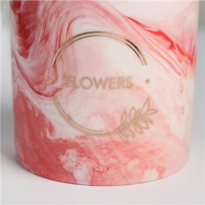 Керамическое кашпо с тиснением «Цветы», 10 х 10 см