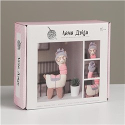 Мягкая игрушка "Лама Дэйзи", набор для вязания амигуруми, 17 × 5 × 15 см