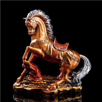 Статуэтка "Конь на дыбах", цвет бронзовый, покрытие лак, гипс, 34х18х36 см, микс