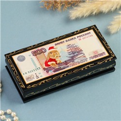 Шкатулка - купюрница «500 рублей, кролик», 8,5х17 см, лаковая миниатюра