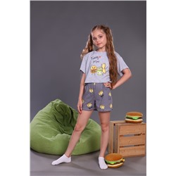 Пижама с шортами для девочки Картошка фри арт. ПД-019-046