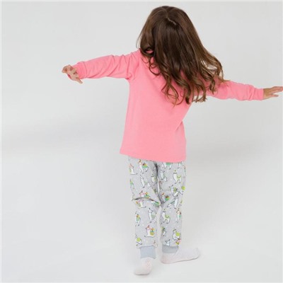 Пижама детская, цвет персик/серый, рост 98 см
