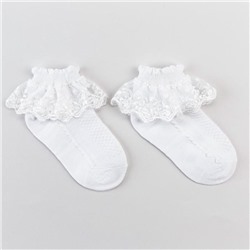 Носки детские с рюшей, цвет белый, р-р 14-16 (23-26)