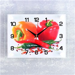 Часы настенные, серия: Кухня, "Перцы", 20х26 см  микс
