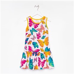 Платье для девочки, цвет розовый/бабочки, рост 104 см