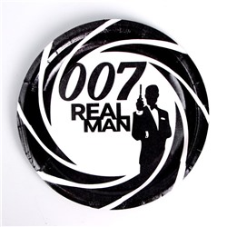 Тарелка бумажная REAL MAN, набор 6 шт, 18 см