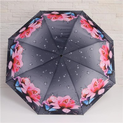 Зонт полуавтоматический «Дождливый день», 3 сложения, 8 спиц, R = 49 см, цвет МИКС