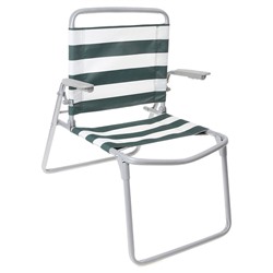 Кресло-шезлонг складное  ткань ПВХ, размер 730x570x640 мм,  цвет зелено-белый  К1