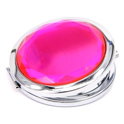 ZE001-2 Двойное зеркало (второе с увеличением) d.7см, цвет розовый
