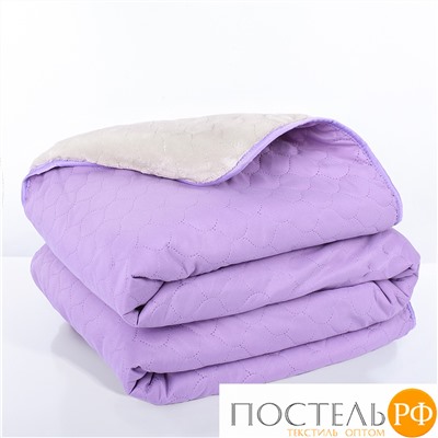Одеяло - покрывало Sleep iX (иск.мех + одн.ткань) 180x220 Ткань: Фиолетовый, Мех: Молочно-Серый