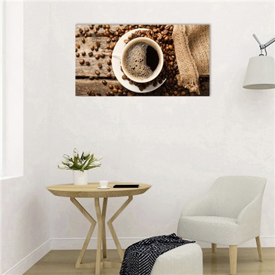 Картина на холсте "Утренний кофе" 50х100 см