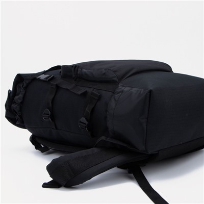 Рюкзак туристический на стяжке, 40 л, 3 наружных кармана, цвет чёрный