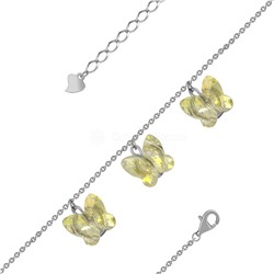 Браслет из серебра с кристаллами Swarovski жёлтый родированный JNB-4278