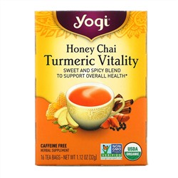 Yogi Tea, Turmeric Vitality, Honey Chai, 16 Tea Bags, 1.12 oz (32 g)