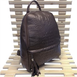 Модный городской рюкзак Gotik_Land формата А4 из прочной эко-кожи под рептилию цвета бронзы.