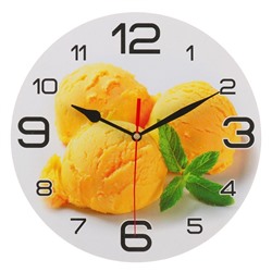 Часы настенные, серия: Кухня, "Мороженое с мятой", 24 см, стрелки микс