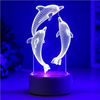 Светильник "Дельфины" LED RGB от сети