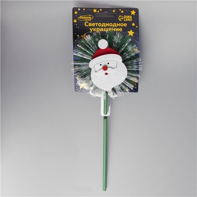 Светодиодная игрушка на палочке «Дед Мороз» 11 × 29 × 4 см, батарейки LR44х3, свечение тёплое белое
