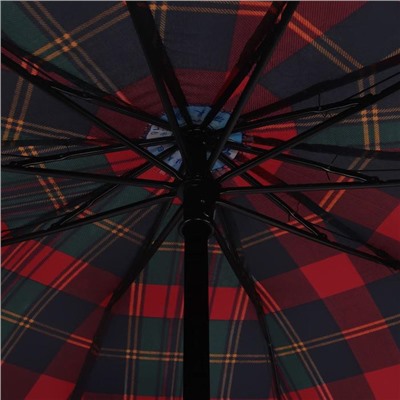 Зонт механический «Клетка», 4 сложения, 10 спиц, R = 56 см, цвет МИКС