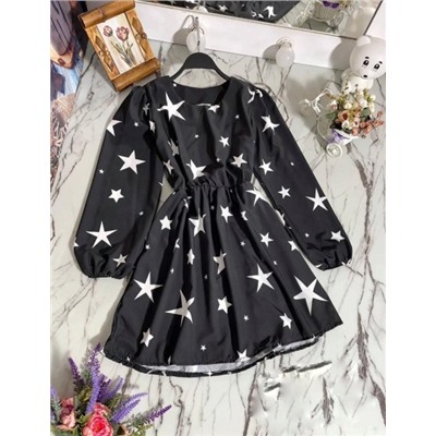 Платье звезды черное KH763