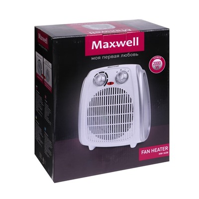 Тепловентилятор Maxwell MW-3458 W, 1000/2000 Вт, до 20 м², белый