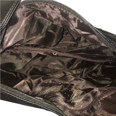 Функциональная сумка Evrica из качественной матовой эко-кожи черного цвета.