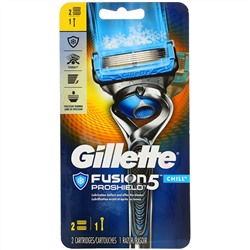 Gillette, Бритва Fusion5 Proshield, Chill, 1 бритва + 2 кассеты