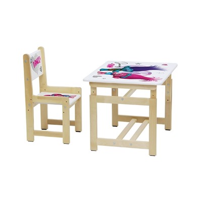 Комплект растущей детской мебели Polini kids Fun 400 SM, «Тролли», 68х55 см, цвет розовый