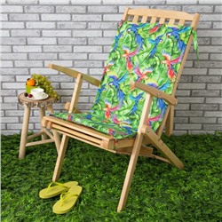 Подушка на уличное кресло «Этель» Попугай, 50×100+2 см, репс с пропиткой ВМГО, 100% хлопок