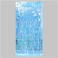 Праздничный занавес голография 100*200 см, цвет голубой