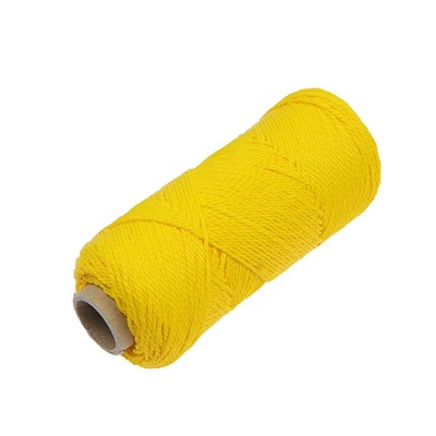 Шнур каменщика полипр. круч. 1.2 мм, 100 м, желтый