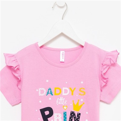 Комплект для девочки (футболка/шорты), цвет розовый, рост 116 см